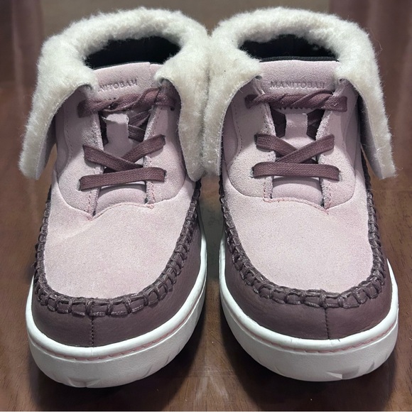 NEW Manitobah MUK LUKS Skoden Leather Shearling Ankle Boots Brown Pink Women 6 - Picture 2 of 12